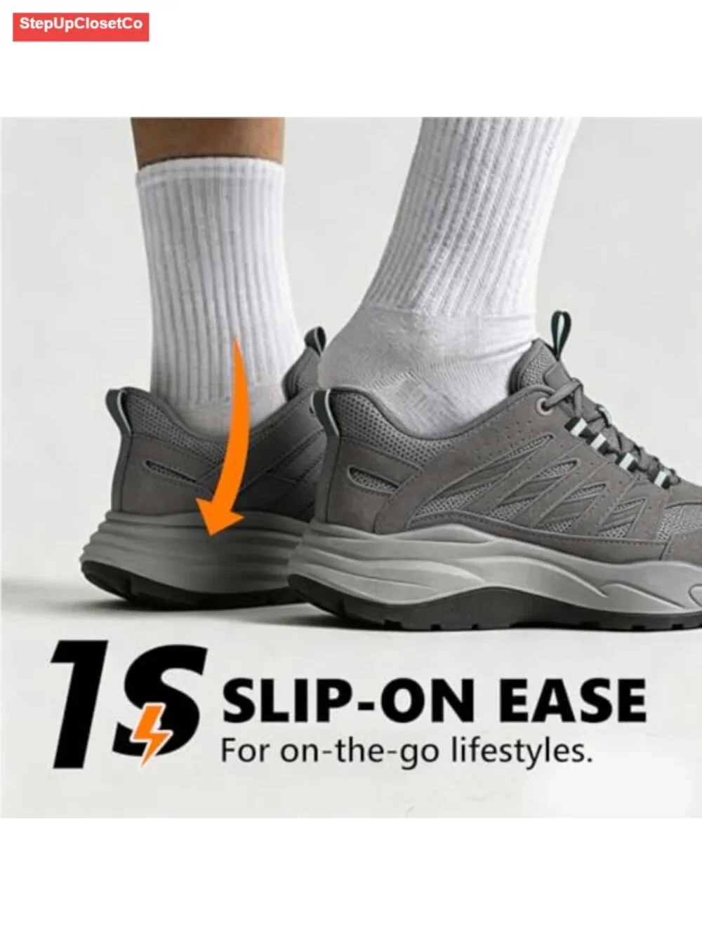 Suede and Mesh Athletic Walking Sneakers with PU and TPR Sole